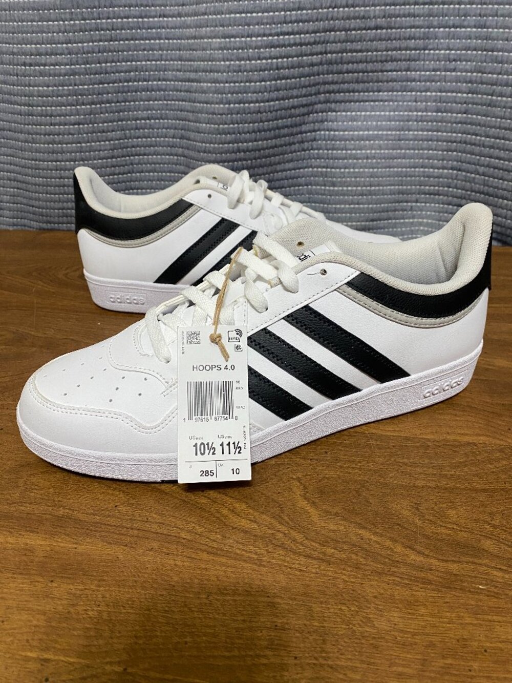 Adidas Hoops 4.0 Cloud White Low Top Sneakers Shoes Size 10.5